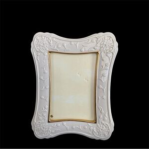 Elegant White and Gold Photo Lenox  Frame